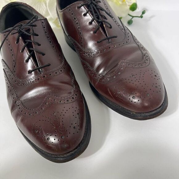 Hanover Mens Wingtip Dress Shoes size 11 Burgundy - Picture 2 of 16